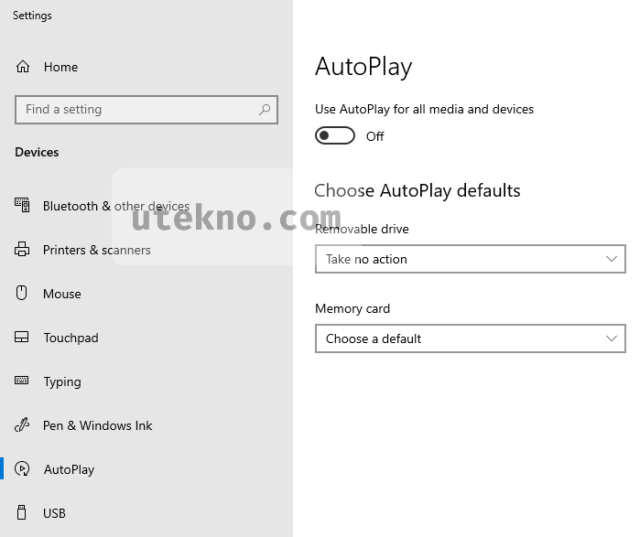 windows 10 settings autoplay