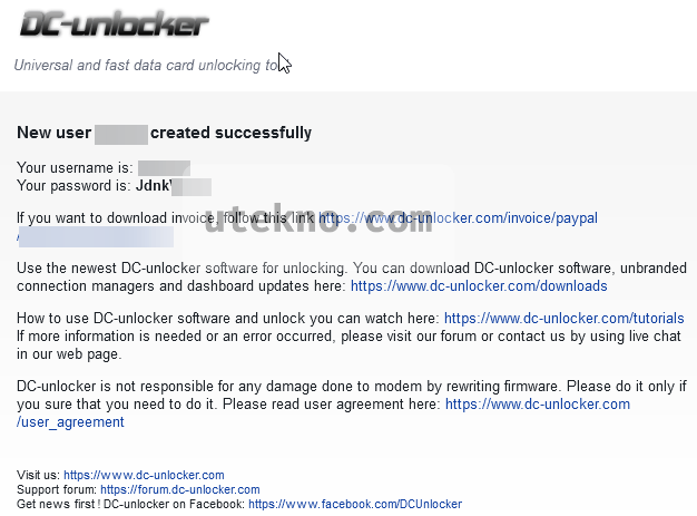 dc unlocker email username credits