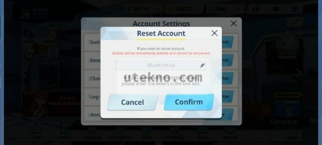 bluearchive reset account