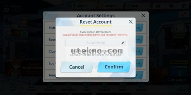 bluearchive reset account